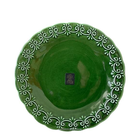 Maioliche Jessica Made in Italy Christmas Dinner Plates 11" Set 4 Holiday Green - Picture 2 of 12